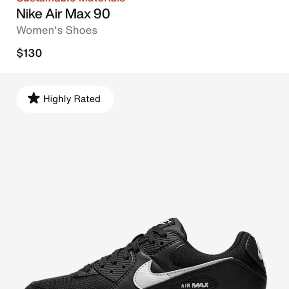 Nike Air Max Black and White Sneakers 7.5 - Picture 7 of 9